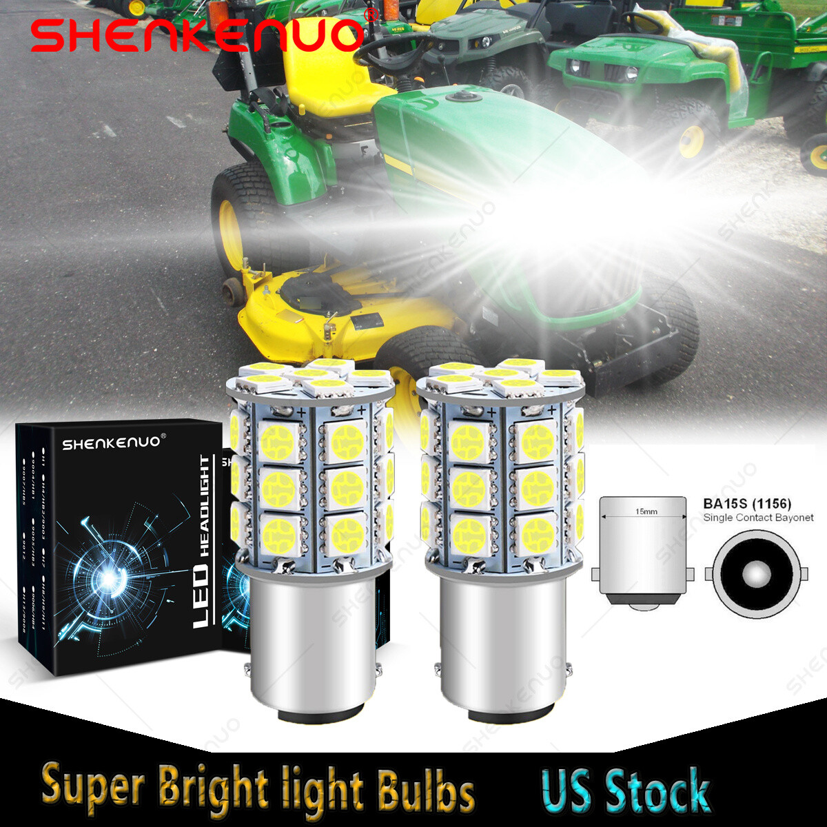 2 Lampadine Faro LED Premier Per Trattorino Tagliaerba Deere - Foto 12