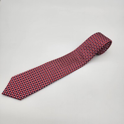The Tie Bar Red White & Blue Geometric Handmade Silk Necktie