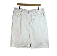 Vintage Y2K Ralph Lauren White Jeans Denim Knee Skirt 90 s Skirt Size 14