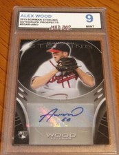 ALEX WOOD Rookie AUTO****2013 BOWMAN STERLING MINT 9***GIANTS--DODGERS--MAD DOG