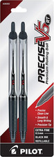 Precise V5 RT Refillable Rolling Ball Pens, Extra Fine 0.5Mm Black 2-Pack 26050