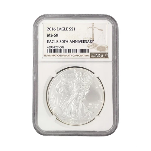 NGC MS69 30th Anniversary 2016 American Silver Eagle $1 Coin