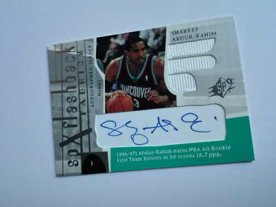 SHAREEF ABDUR-RAHIM 03-04 SPx Flashback Fabrics AUTOGRAPH #196 Auto Vancouver