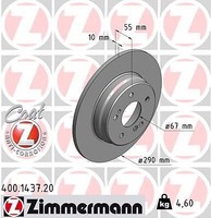 2X Zimmermann 400.1437.20 Bremsscheibe FüR MERCEDES-BENZ