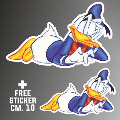 AUFKLEBER DONALD DUCK decal + FREE STICKER CM. 10