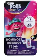 TROLLS WORLD TOUR Dominoes DreamWorks Collectible Storage Tin Spin Master. [NEW]
