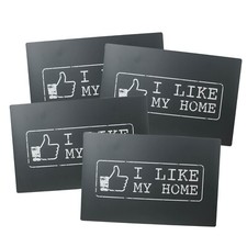 Set of 4 I Like My Home Grey Novelty Table Placemats Kitchen Dining Gift Idea