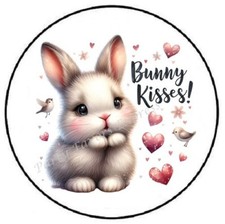BUNNY KISSES EASTER ENVELOPE SEALS LABELS STICKERS PARTY FAVORS