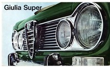 Brochure vendita pieghevole mercato Alfa Romeo Giulia 1600 Super 1966-69 UK