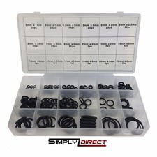 225Pc O RING SET Assorted O-Ring Washer Kit Pack Rubber ORing Seals Plumbing Tap