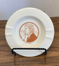 New Unused Vintage  Jimmy Carter 5"  Ashtray Excellent Condition Gold Trim Edge