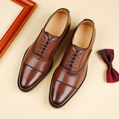 Lace Up Formal Dress Mens Closed Toe Wedding Business Party Leather Oxford  Shoes | eBay