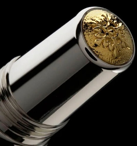 Fordite in Blue on Jr. Statesman Postable Rollerball Pen in Palladium & 22k Gold - 第 8/10 張圖片