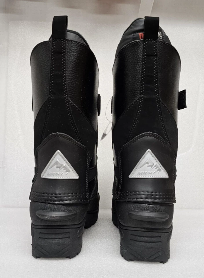 BOTAS DE SNOWMOBILE MASCULINAS/MULHERES/ADOLESCENTES ROCKET SNOWGEAR PRETAS BOTAS DE SNOWMOBILE NOVAS - Imagem 3 de 4