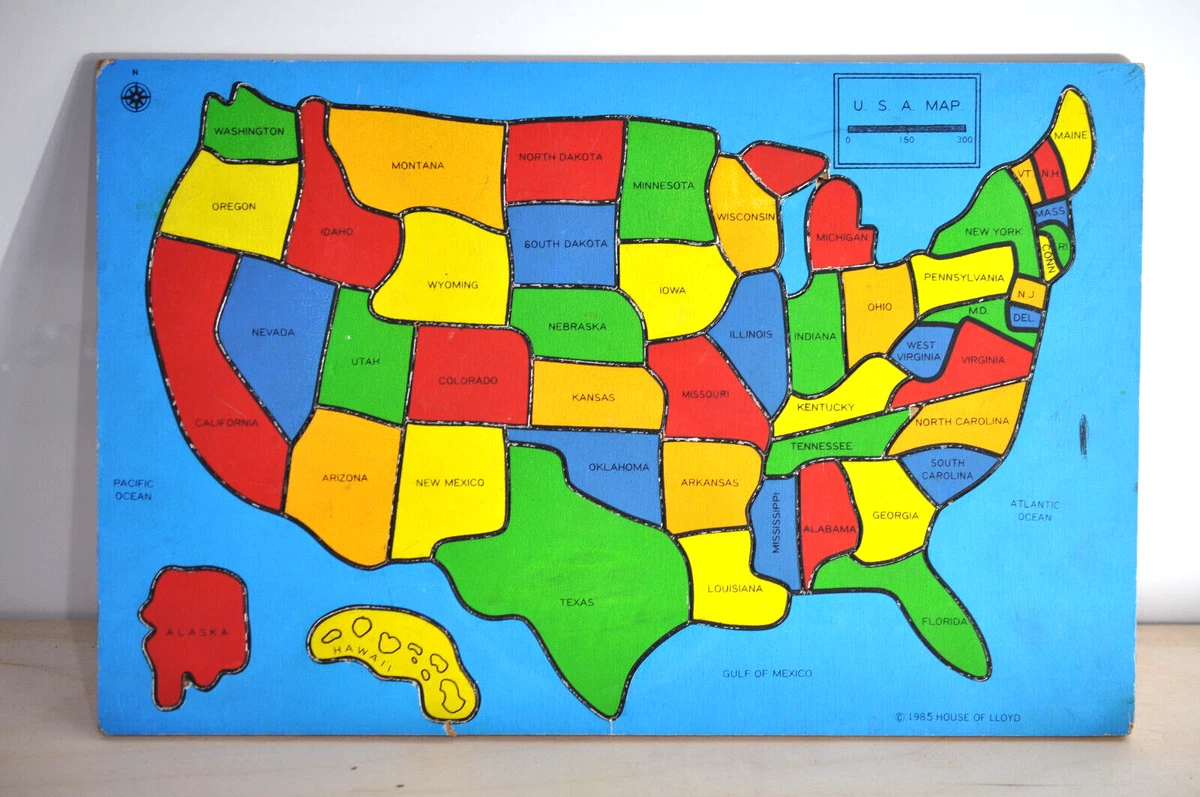 USA Wooden Map/Puzzle