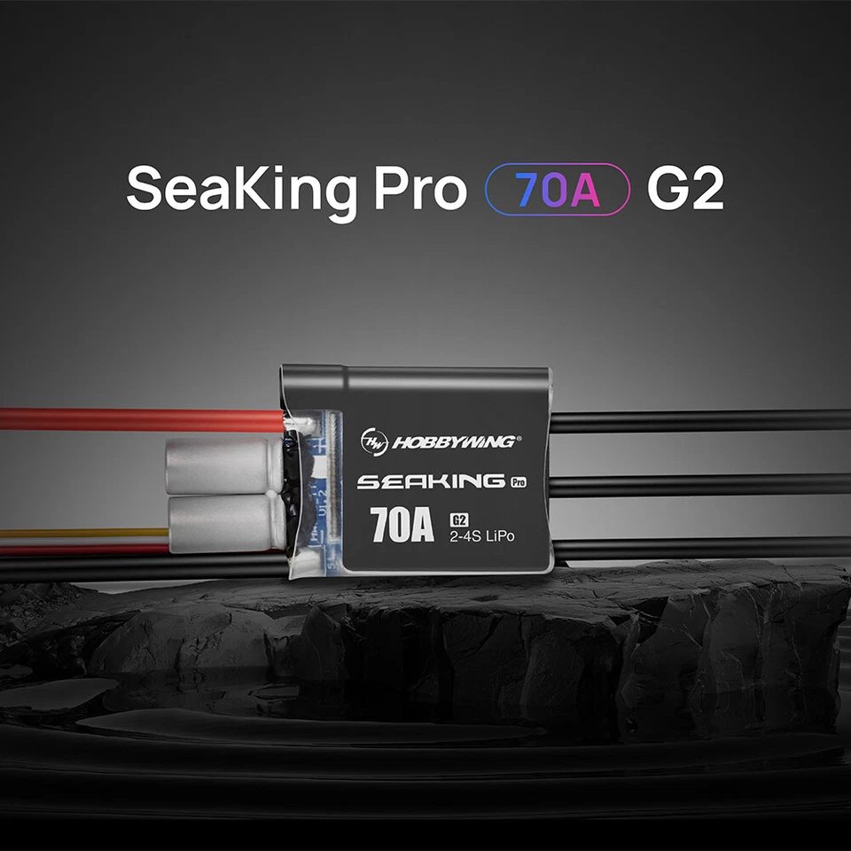Hobbywing Seaking Pro 70A Brushless ESC 2-4S for Mini ECO Mono Hydro RC Boat - Image 2 of 4