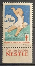 Erinophilie Vignette contre La Tuberculose Air Pur 1931 Bande Pub Nestlé Neuf**