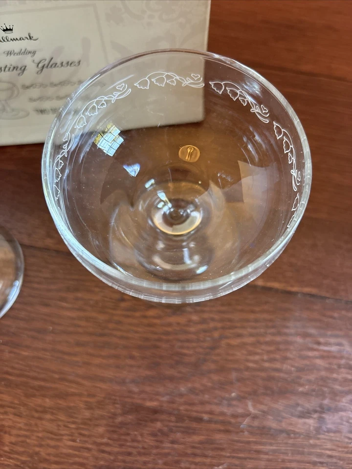 Juego De Colección De 2 Copas De Boda Novia Y Novio Champán Tostadas Copas Sello Foto 3 de 4