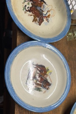 Pari & Berbee. Cowgirl Plates Two Different Scenes. Excellent Condition