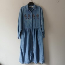 Northern Reflections Vintage Women's Size Small Denim Button Down Dress FLAWED!!