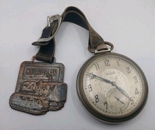 Vtg Elgin Grade 387 17j Silver Tone Metal Pocket Watch For Repair