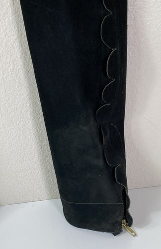 Leather Chaps Women's Hand Crafted Suede Pants Western Wear size S/M Black - Picture 11 of 23