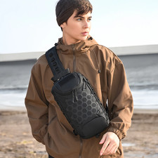 Crossbody Sling Bag Waterproof Small Tactical MOLLE Backpack EDC Men Chest Pack