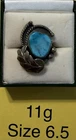 Vintage Navajo Sterling Silver And Turquoise Size 6.5 Ring