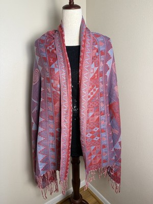 Peruvian Pashmina, Shawl, Nazca Lines Design , Soft , Lightweight, Reversible