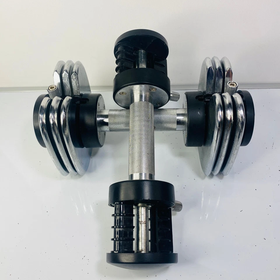 Stamina Versa Bell 2x mancuernas ajustables de 5 lb + 6 placas de peso de 2,5 lb Foto 2 de 4