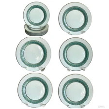 6 RARE CHRISTOFLE PARIS LE TORSADE BLEU BLEUE SALAD PLATE 7.5” dessert