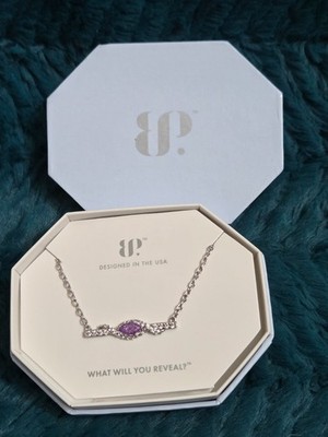 Bomb Party Necklace ''Swirling Moments'' Lavender Ice Rhodium Plating