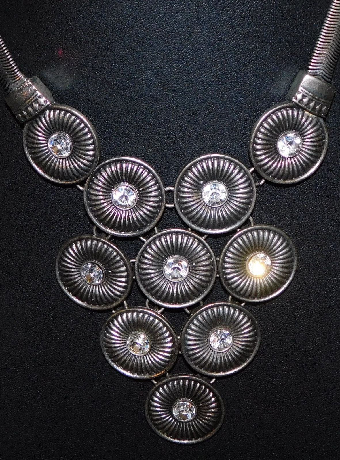 Space Age Brutalist Gemmed Statement Necklace - image 5