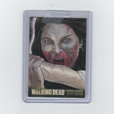 WALKING DEAD SEASON 3 WALKER SKETCH CARD BY ARTIST MIKEY BABINSKI (#3)   1/1!