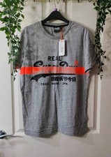 Superdry Vintage Logo Cross Hatch T-Shirt Grey Size L