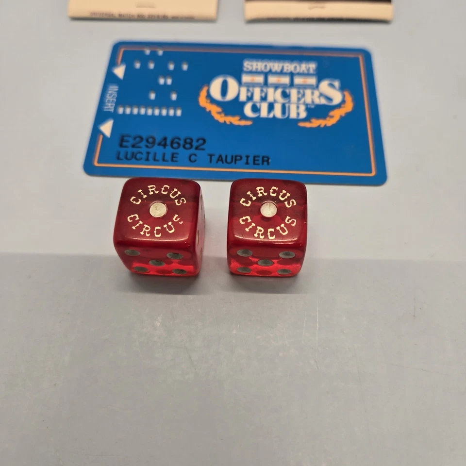 SHOWBOAT CIRCUS CIRCUS MEMORABILIA • Vintage Atlantic City Casino Dice, Matches - Image 2 of 4