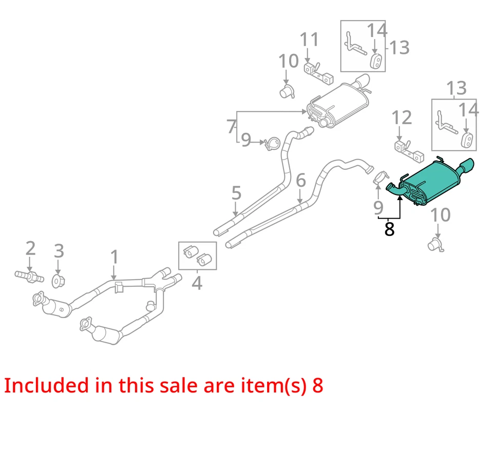 Silenciador trasero derecho exaust Ford Mustang 2011-2014 OEM Foto 4 de 4