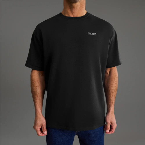Sene Cumulus Commissioned Drop Shoulder T-Shirt Heavyweight Pima Terry NWOT
