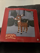 Lighted Sculpture Rudolph The Red Nose Reindeer Christmas Decoration