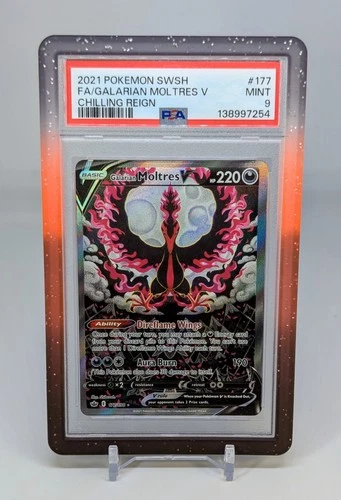 PSA 9 ✨🐦‍🔥 FA / Galarian Moltres V 🐦‍🔥✨ Chilling Reign SWSH ✨ Pokémon #177 ✨