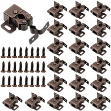 20 Pcs Cabinet Door Latch and Catch Hardware Double Roller Catch Cabinet Latches