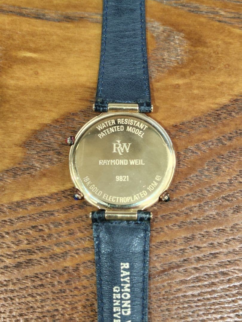 Raymond Weil 3 Time Zone Watch 37mm Quartz 18K Gold Electroplated 9821 image 3