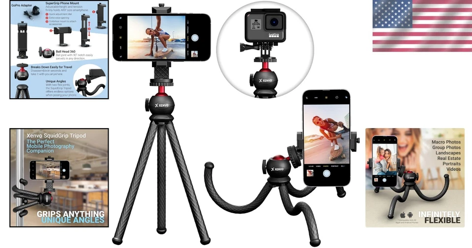 SquidGrip Heavy Duty Tripod - Portable Flexible Hold for Smartphones & DSLRs - Image 2 of 4