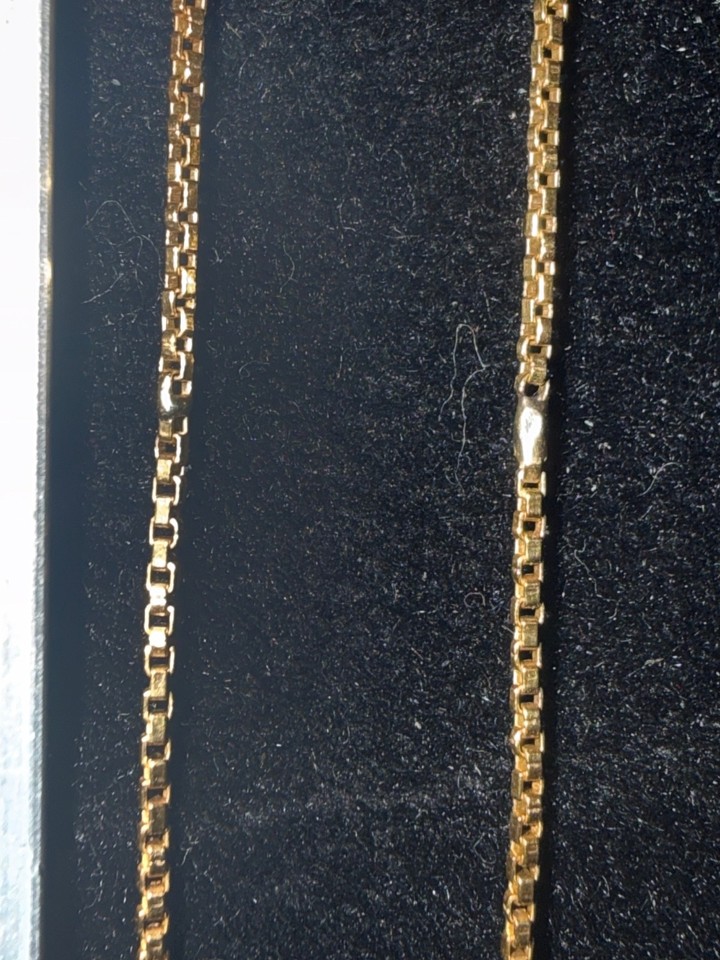 18K Yellow Gold Box Chain for Scrap or Wear, 3 Grams, 750 | eBay