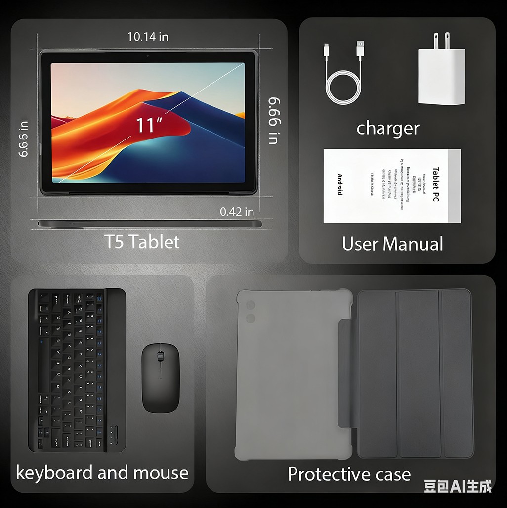 10.1 inch Android 15 Tablet 24GB RAM 128GB ROM (1TB TF) WiFi