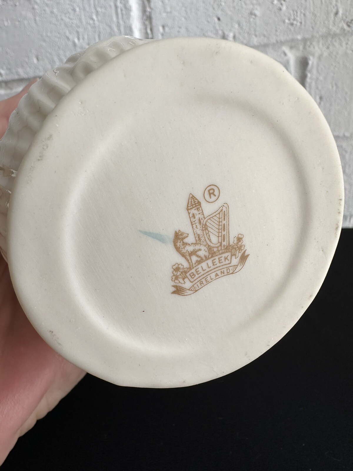 Belleek Vase Ireland with Bluebell Flowers 7th Gold Mark 198092 Spring