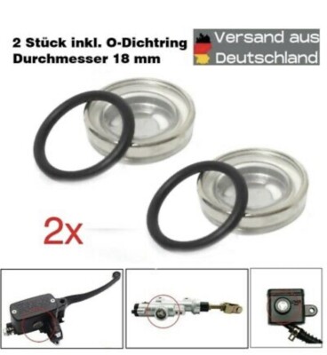 2 x SCHAUGLAS Ø18 mm Bremsflüssigkeitsbehälter Reparaturkit Roller Motorrad Quad