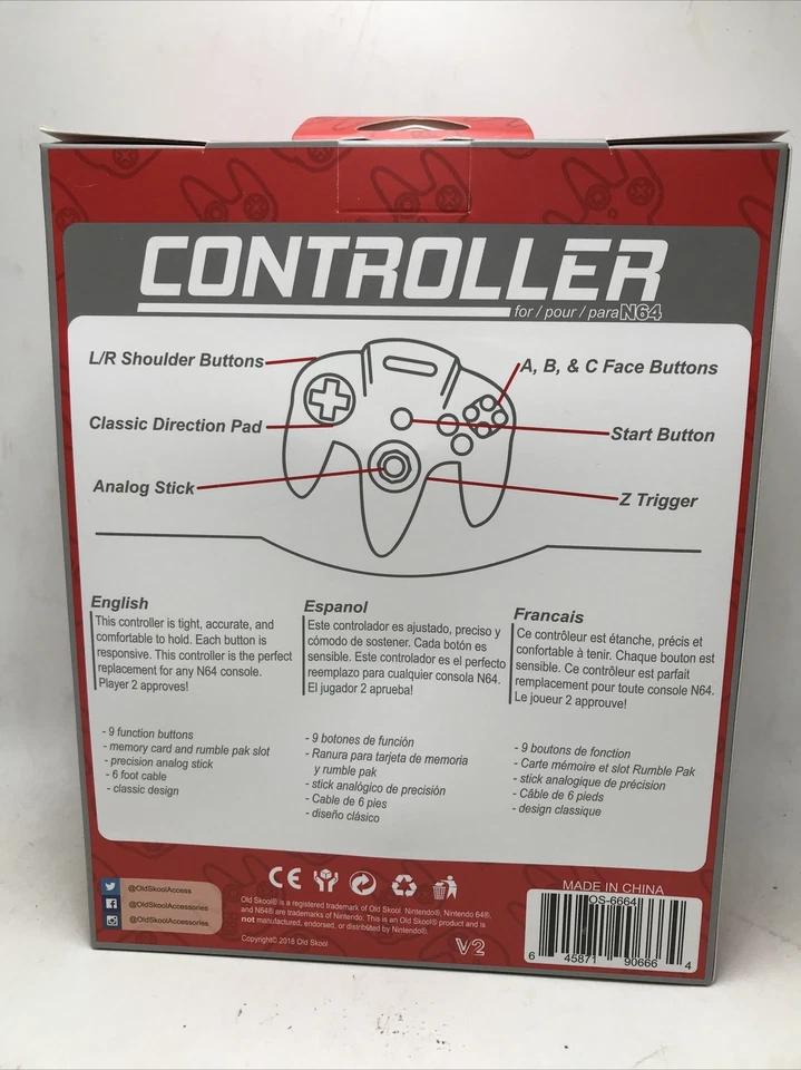 Controlador Old Skool N64 amarillo Foto 2 de 2