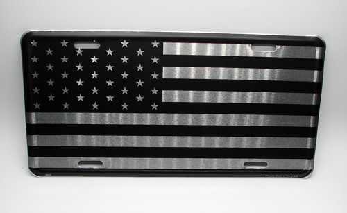 AMERICAN Tactical Flag 3D EMBOSSED VIBRANT Brushed Metal Car License Plate - Picture 8 of 18