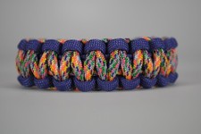 550 Paracord Survival Bracelet Cobra Purple/Rainbow "Made in the USA"